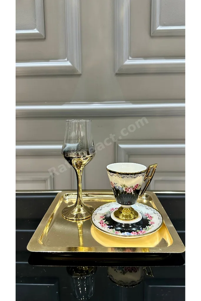 PAŞABAHÇE Ayaklı Titanyum Kaplama Kahve Yanı Su Bardağı