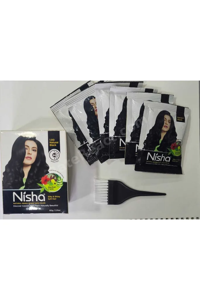 Saç Kınası 6x10g Zarf 100% Naturel Hindistan Kınası KOYU KAHVERENGİ Orjinal Kına Fırcası Hediyeli