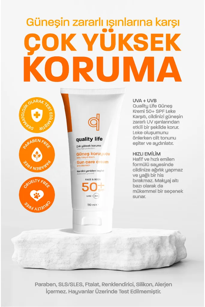 Ql Bebek Ve Yetişkin Güneş Kremi Seti 50+ Faktör 110 Ml Leke Karşıtı