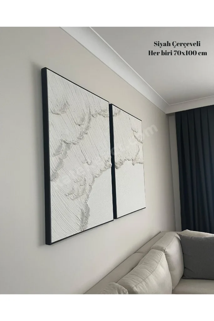 Dokulu Tablo 3 Boyutlu Tablo Alçı Tablo İskandinav Tablo Minimalist Tablo El Yapımı Tablo Doku Sanat