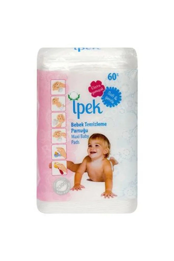 İpek Bebek Temizleme Pamuğu 60'Lı 3 ADET