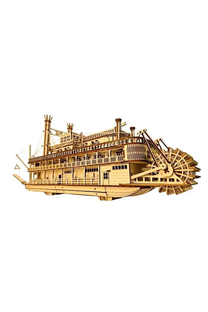Steam Boat Minyatür Ahşap Maket | Nehir Gemisi | 3D Puzzle DIY Kendin Yap | 713 Parça Hobi Seti