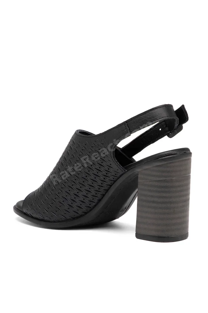 Siyah Hakiki Deri Kadın Sandalet - K26Y1SN68670-A23