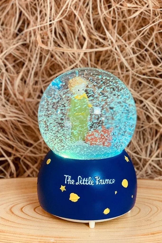 Little Prince Küçük Prens Işıklı Müzikli Kar Taneli Orta Boy Kar Küresi Model