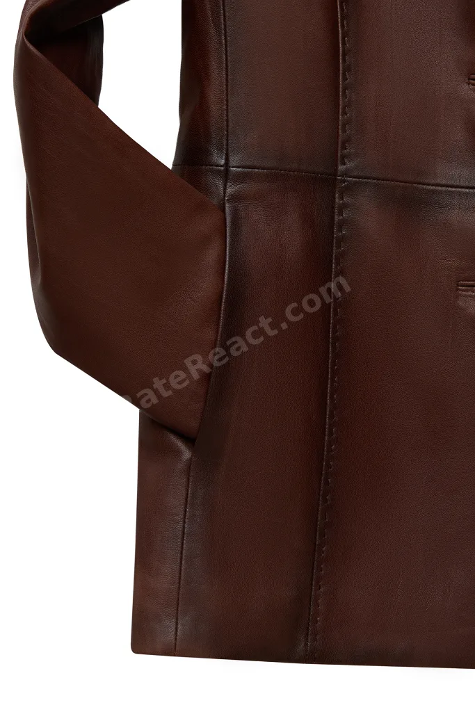 Barbara Kadın Kahverengi Blazer Deri Ceket 25WGE5962NC