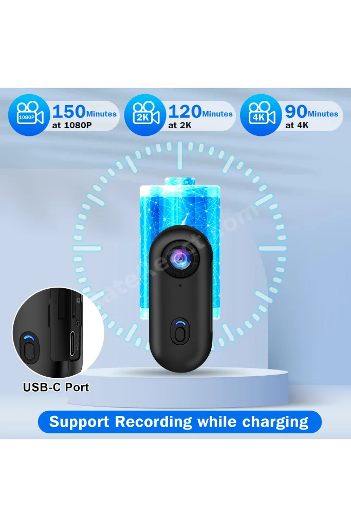 Mini 4K Wıfı Aksiyon Kamerası Vücut Kamerası Giyilebilir Video Kaydedici