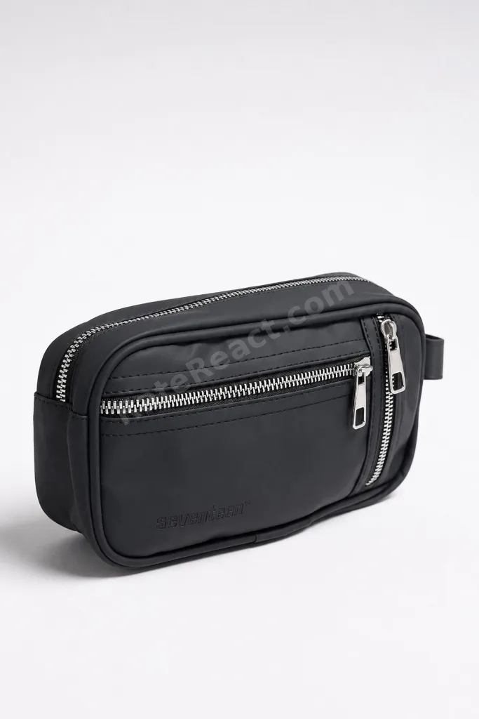 Erkek Siyah Orta Boy Portföy & Clutch & Tıraş El Çantası