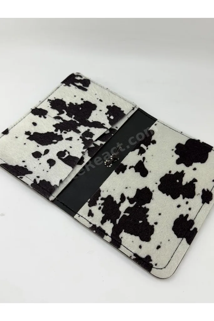 Cow Print Pasaport Kılıfı & Kartlık Unisex Seyehat Cüzdanı