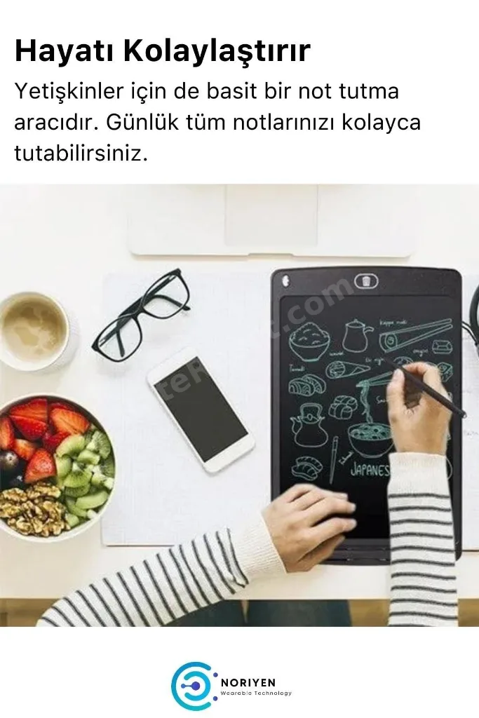 Lcd Ekranlı Kalemli Dijital Çizim Tableti Yazı Tahtası Boyama Resim İçin Akıllı Çocuk Tablet 8,5 Inç