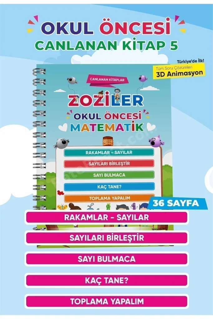 Okul Öncesi Canlanan Kitap Seti - İlkokula Hazırlık - (5 KİTAP)