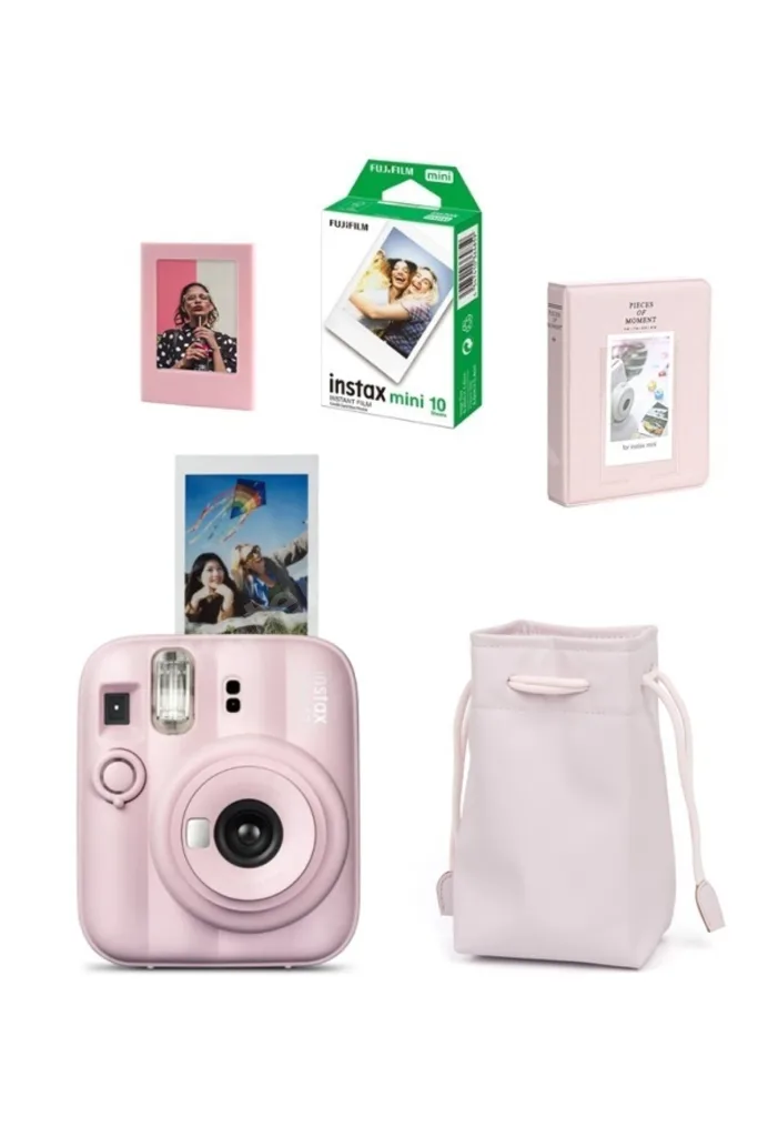 Instax Mini 13 Fotoğraf Makinesi-Büzgülü Kılıf-10'lu Film-64lü PVC Albüm ve Mıknatıslı Çerçeve Seti