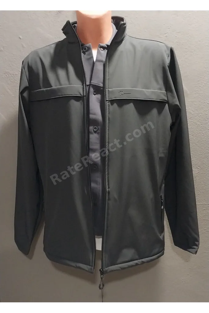 ERKEK DİK YAKA SU İTİCİ LİKRALI SOFTSHELL KUMAŞ BÜYÜK BEDEN MONT