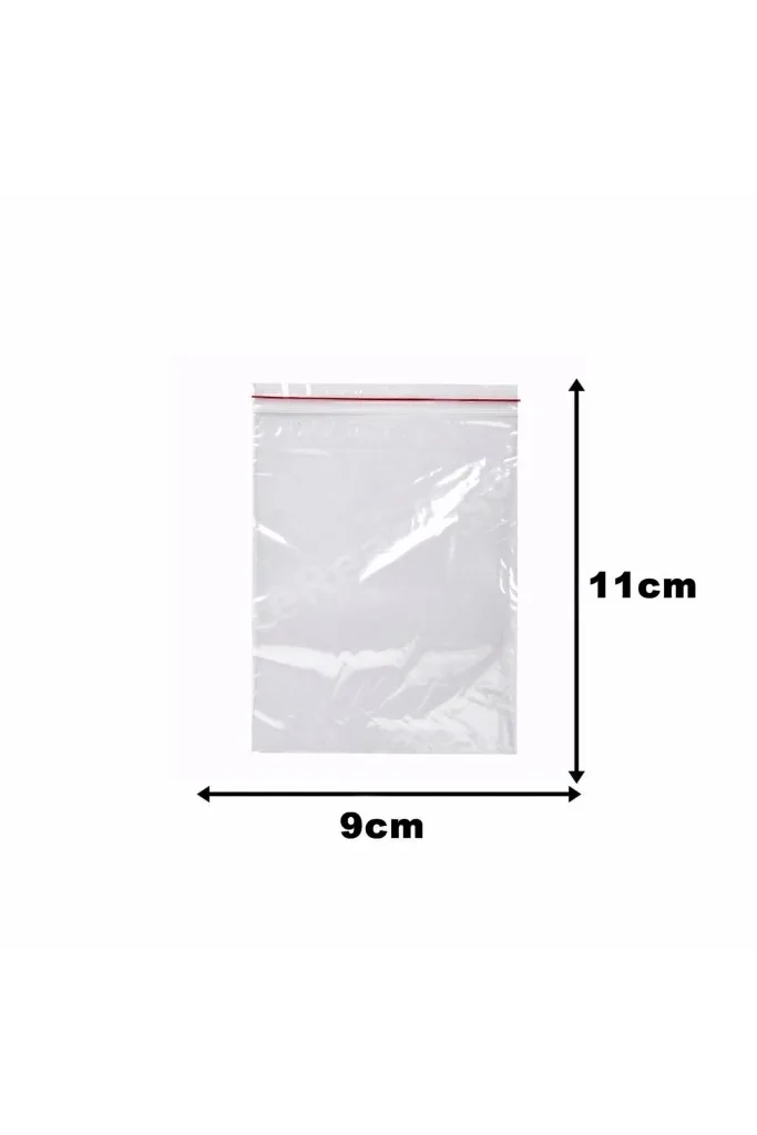 200 Adet 9x11 Cm Kilitli Poşet , Kilitli Naylon Torba , Şeffaf Ambalaj Poşeti , Kına Çerez Poşeti