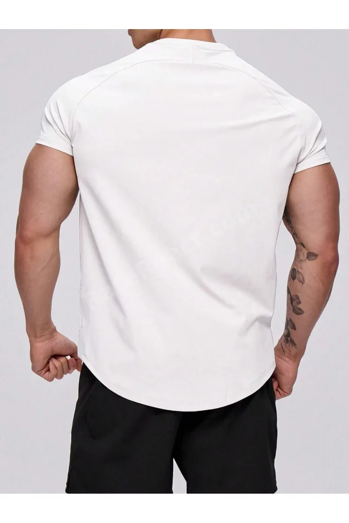 Erkek Spor Tişört Running Sports Gym Reglan Oval Kesim Penye T-shirt OVALT-SHİRT