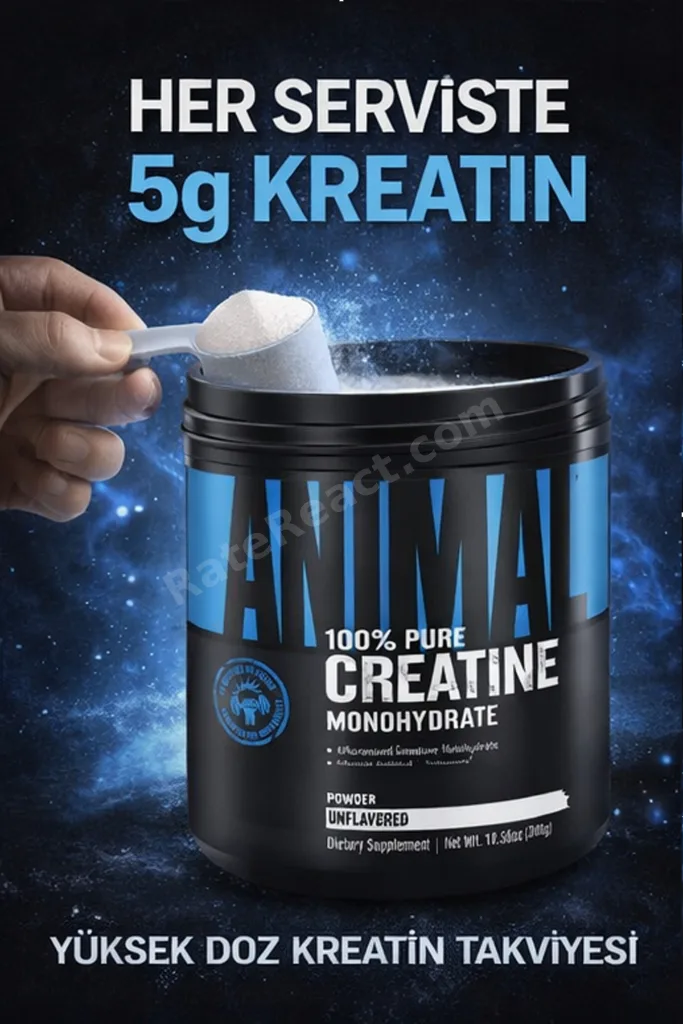 Animal Creatine Monohydrate 300 gr | 60 Servis | Saf Kreatin | Güç &