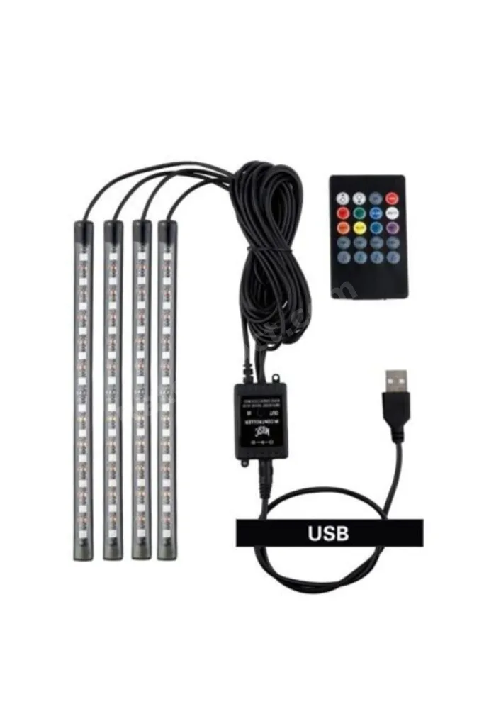Usb Girişli Led Ayak Altı Led Sese Ve Müziğe Duyarlı Kumandalı