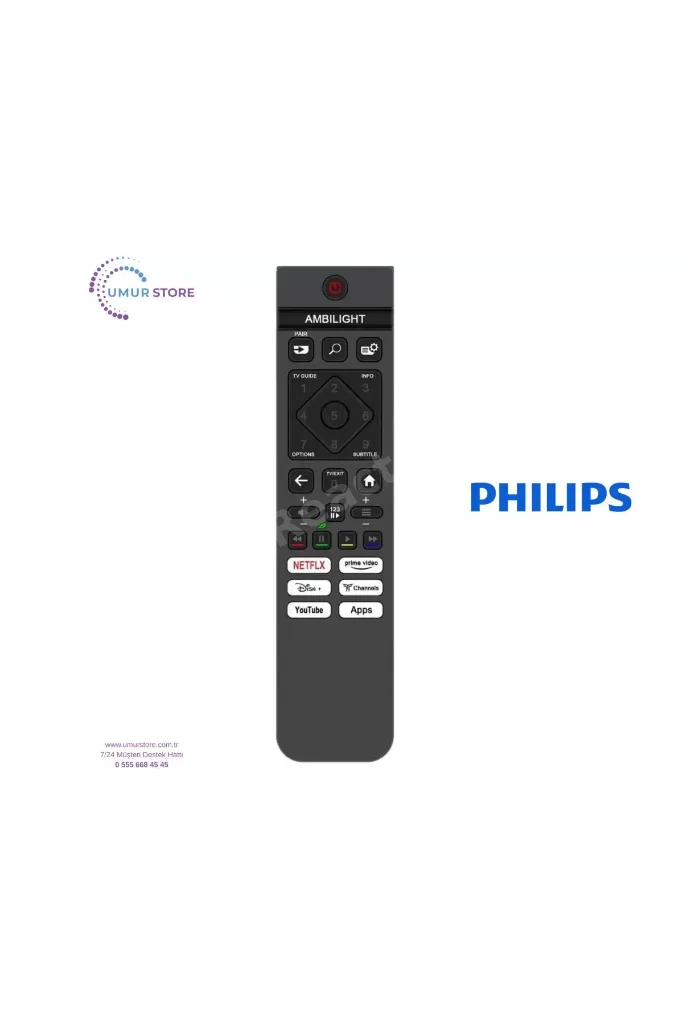 Philips İle Uyumlu Model 55PUS8050/62 Smart Led Tv Kumandası-Mikrofonsuz