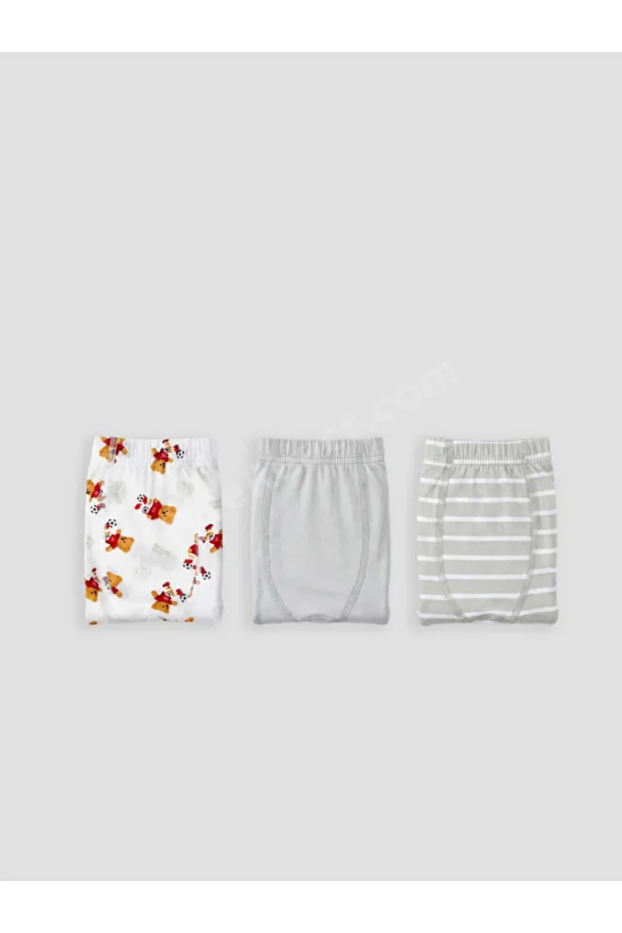 Timeless Clothing & Zamansız Seçimler Ayıcık Teddy Baskılı Erkek Çocuk Boxer 3'lü