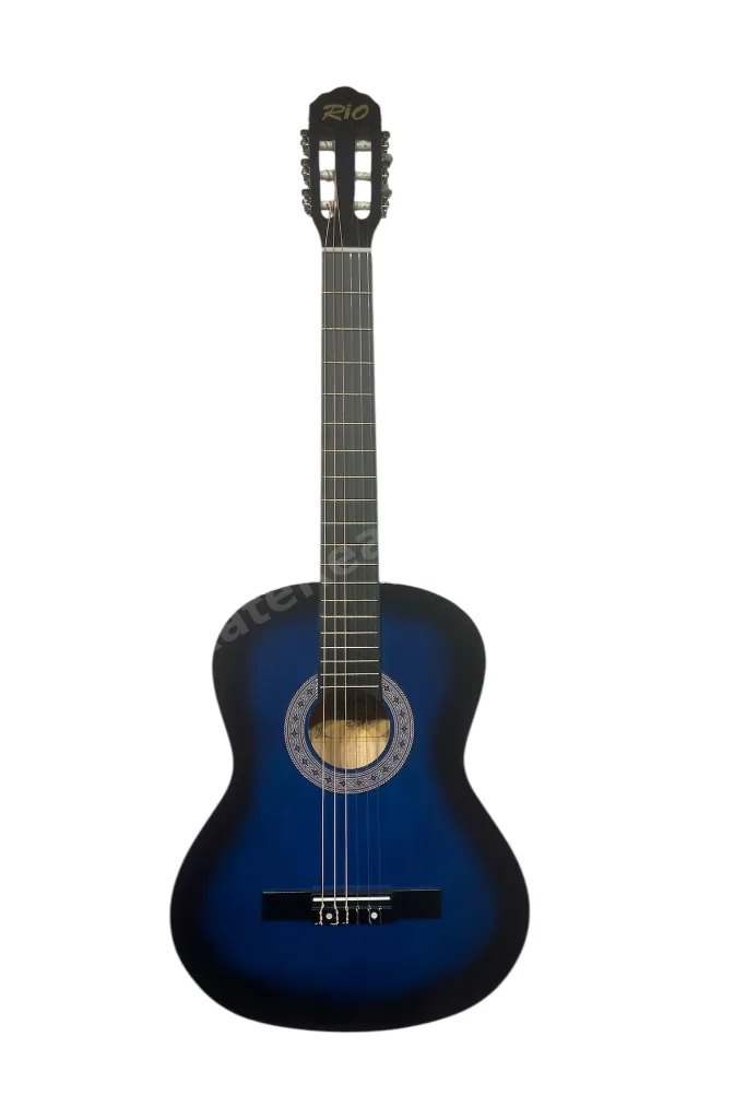3/4 7-14 Yaş Mavi Klasik Gitar Askı Kapo Gitar Kılıf Pena Penalık Sticker