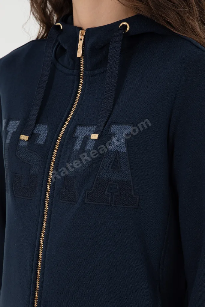 Kadın Lacivert Basic Kapüşonlu Sweatshirt 50289540-VR033