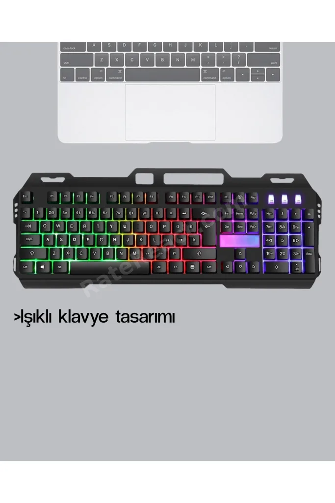 Profesyonel Oyuncu Klavye Mouse Seti – RGB Işıklı, Türkçe Q, DPI Ayarlı, Dayanıklı Gövde