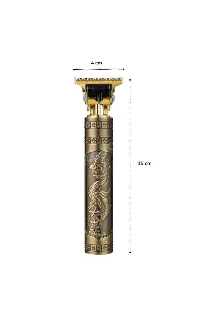 ® Vintage Görünümlü Güçlü 4 Farklı Başlıklı USB ŞarjlI Manuel Tıraş Makinası