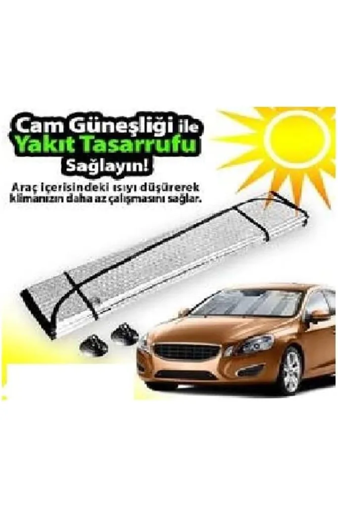 TTKTEKNOLOJİ Oto Ön Cam Araba Güneşliği Katlanabilir Dışı Alüminyum Arası Balonlu Katlanabilir Güneş