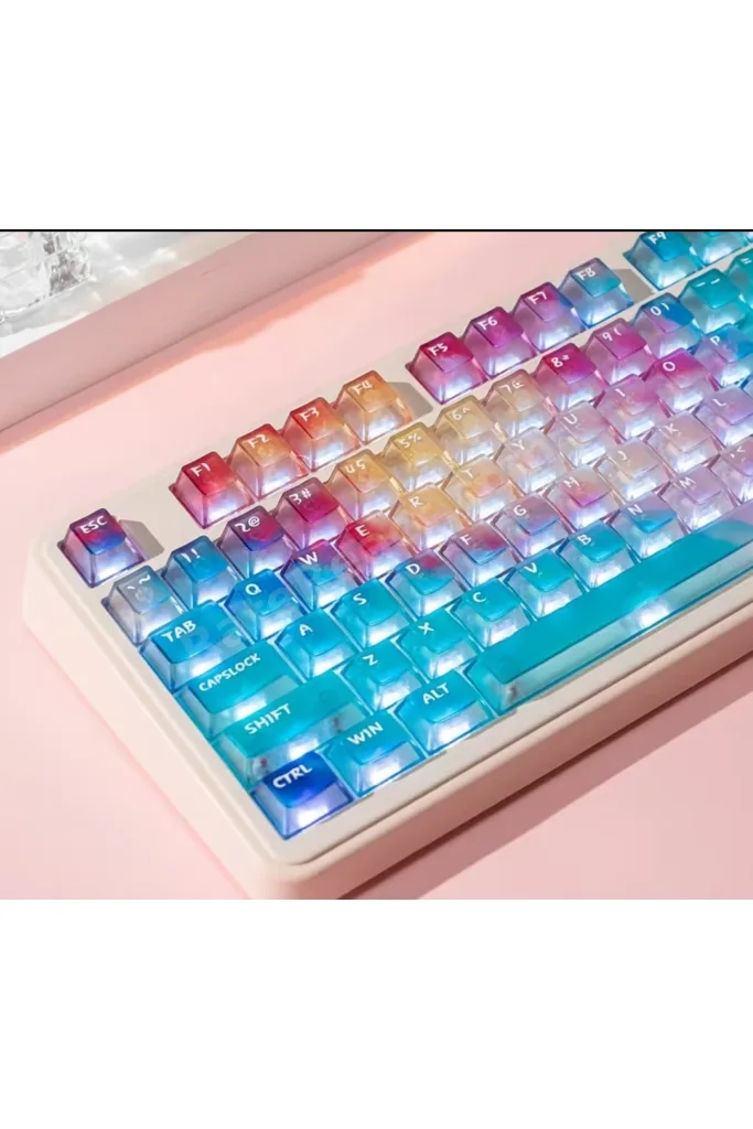 Nebula bulutu Keycaps Renkli Sisli Mekanik RGB Klavye Tuş Takımı