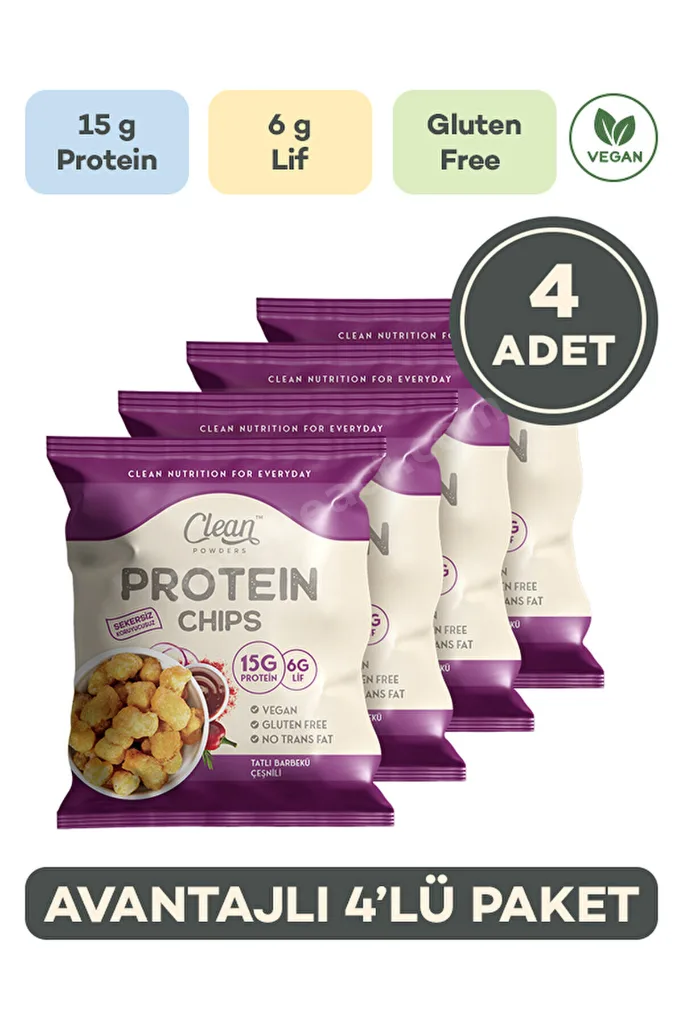 Protein Chips 50 Gr Sağlıklı Atıştırmalık Tatlı Barbekü 4 Adet