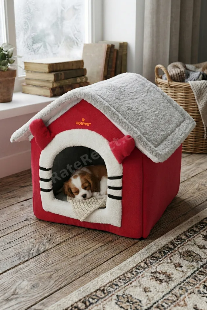 Peluş Kedi Ve Küçük Irk Köpek Evi, Minderli