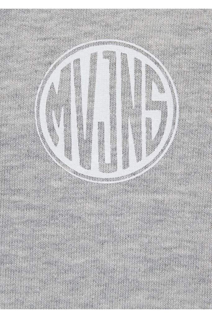 MVJNS Logo Baskılı Fermuarlı Kapüşonlu Gri Sweatshirt 0S10193-80196