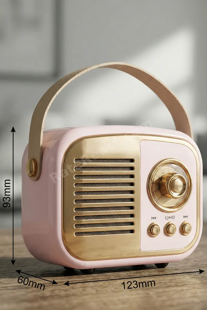 Retro Müzik Kutusu Usb+TF Kart+Bluetooth Destekli Klasik MD-24BT Echoes Pembe