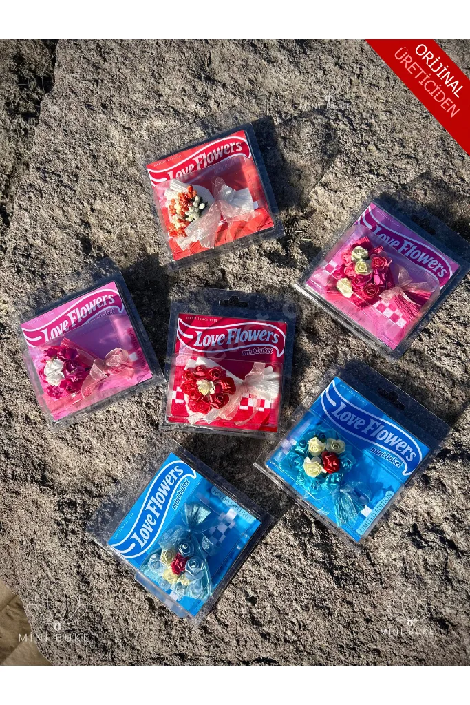 Mini Buket Love Flowers Tasarım Çiçek Buketi, Koleksiyonluk, Sevgiliye Hediye Kalıcı Çiçek, Karma