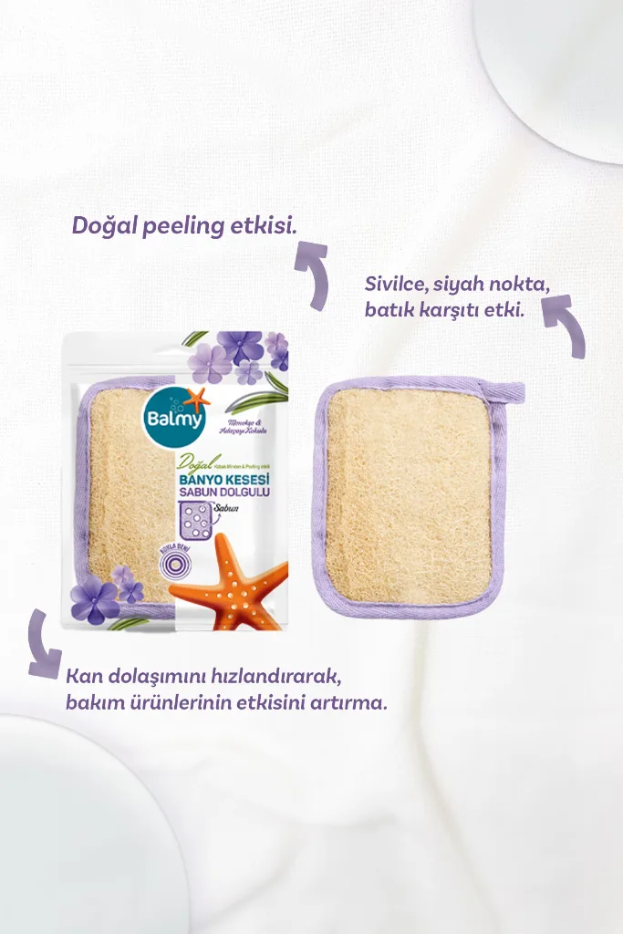 Doğal Sabun Dolgulu Kabak Banyo Kesesi
