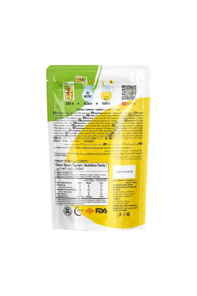 Şekersiz Limonata 250 ML
