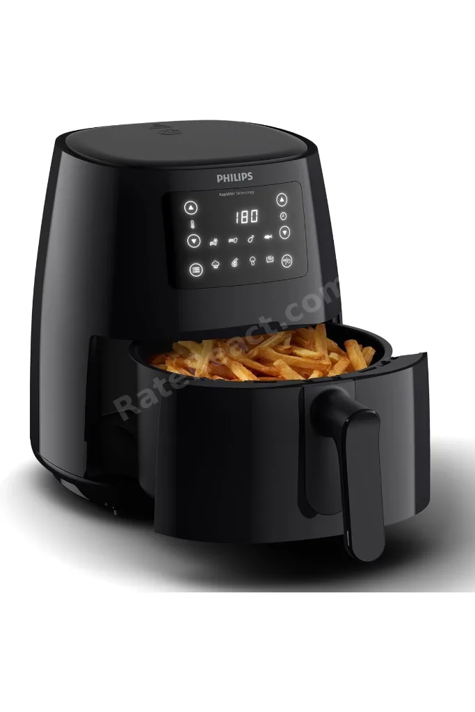Sağlıklı ve pratik kullanımlı 0.8 kg, 4.1 lt siyah airfryer fritöz