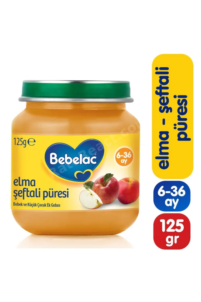 Elma Şeftali Püresi Kavanoz Maması 125 Gr