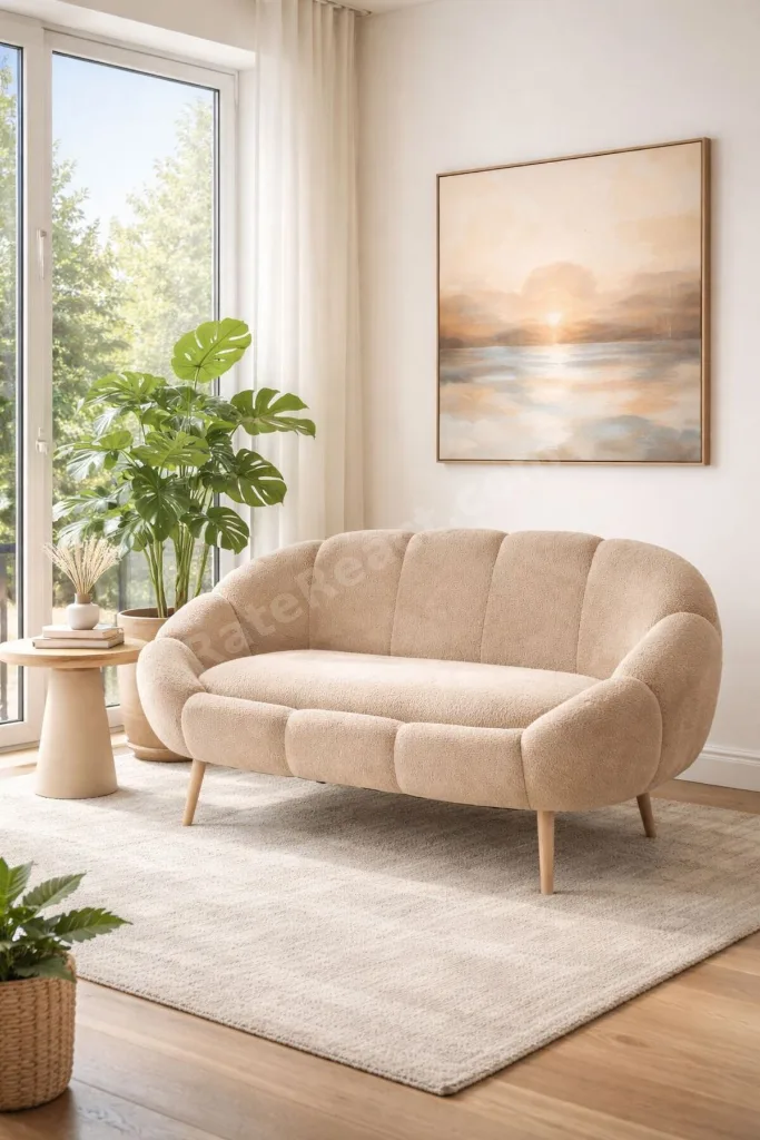 LİDA 2 Kişilik Uzun Koltuk Berjer Wellsoft Bej (Salon , Balkon ,Ofis)