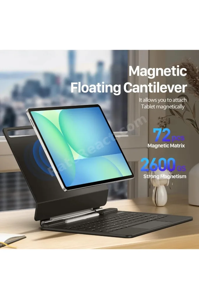 Galaxy S11 Ultra Uyumlu Şarj Göstergeli RGB Işıklı Magic Keyboard Touchpad Türkçe Q klavyeli Kılıf