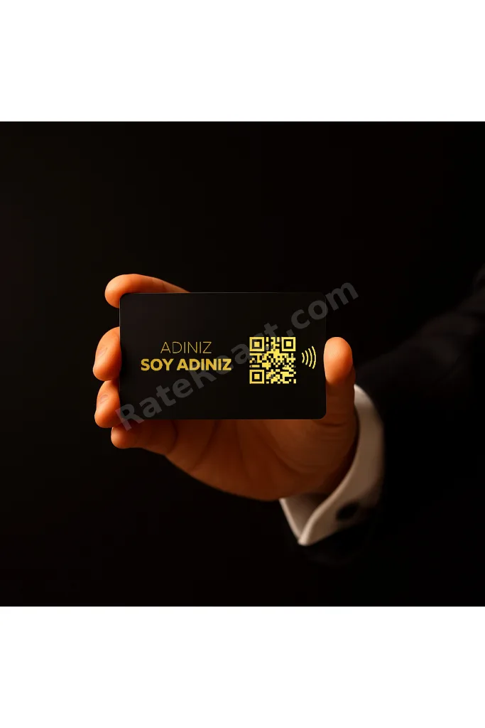 Nfc Black Dijital Kartvizit Üzerine Gold Baskı (Kişileştirilebilir)