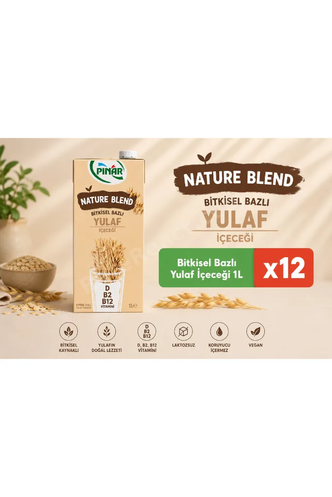 Bitkisel Yulaf Sütü 1 lt x 12 Adet