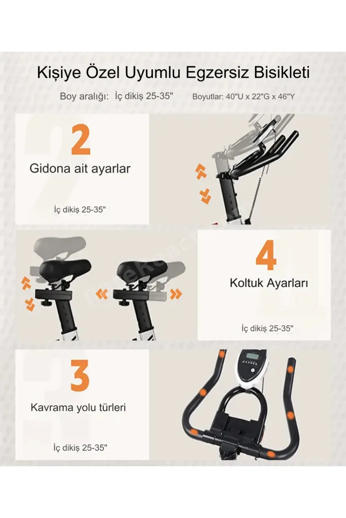 PB-06 Gri Kondisyon Bisikleti Spinning Bike Ve Kondisyon Aleti