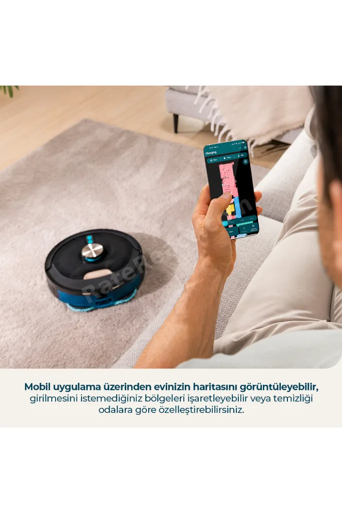 Conga M100 Spin Ai Robot Süpürge Akıllı Haritalama Güçlü Emiş Moplu Temizlik Ev Yardımcısı
