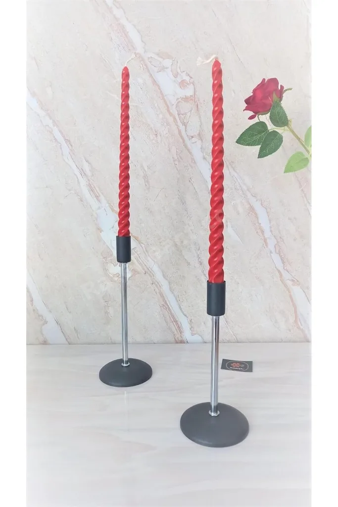 ElivoraSell Petekoğlu (4 Adet 27.5Cm) Balmumu Mum Konik Burgulu Balmumu Şamdan Mumu Doğal Petek Balm