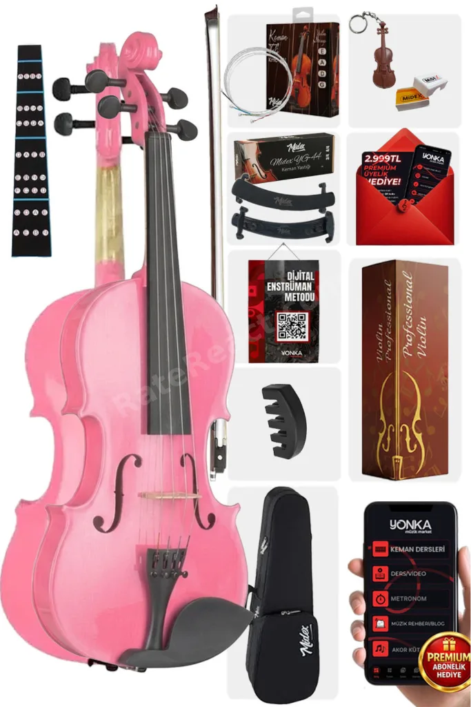 Hga34pink-tys Pembe 3/4 Çocuk Kemanı Full Set (10-13 Yaş Için)