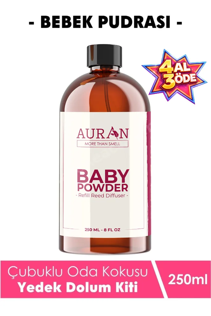 Bebek Pudrası Yedek Çubuklu Oda Ve Ortam Kokusu Esansı Yedek Dolum Şişe Baby Powder 250ml