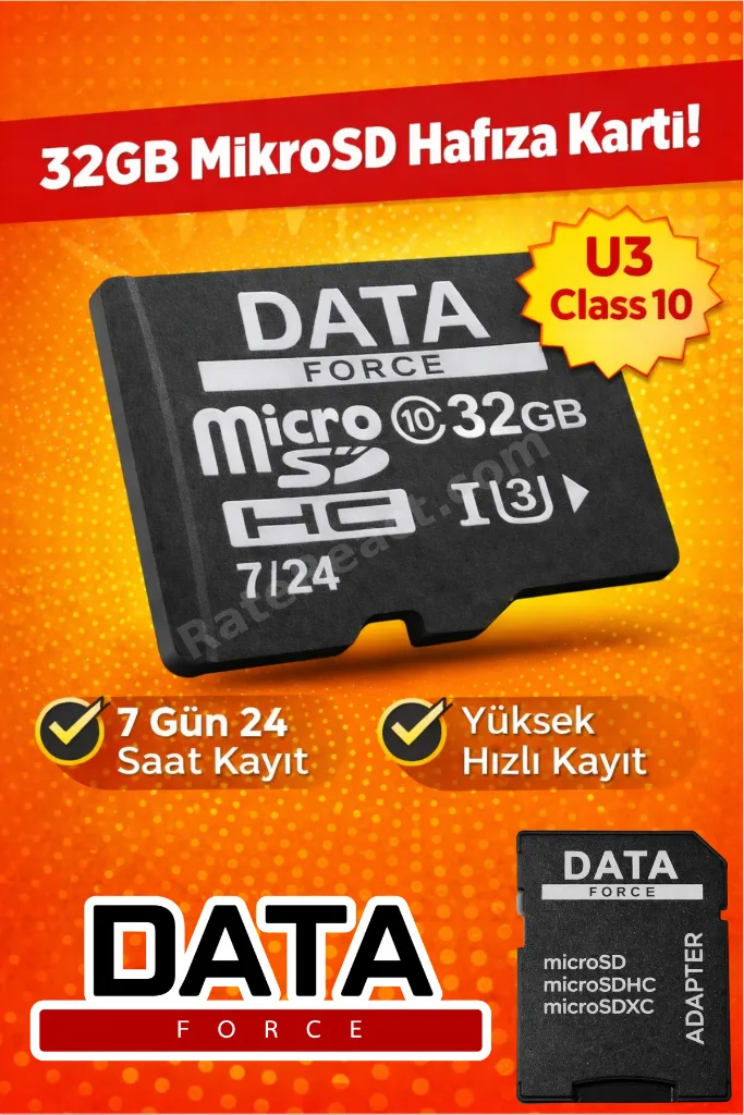 32GB U3 Hafıza Kartı | Kamera, Telefon ve DVR Uyumlu