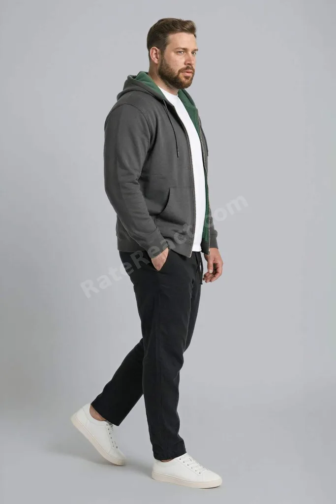 Büyük Beden Kapüşonlu Fermuarlı Sweatshirt H2059AX26SP