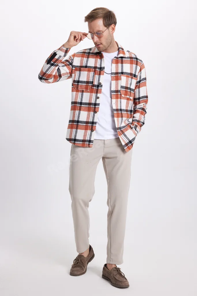 Erkek Slim Fit Dar Kesim Beli Lastikli Bağcık Detaylı Taş Pantolon