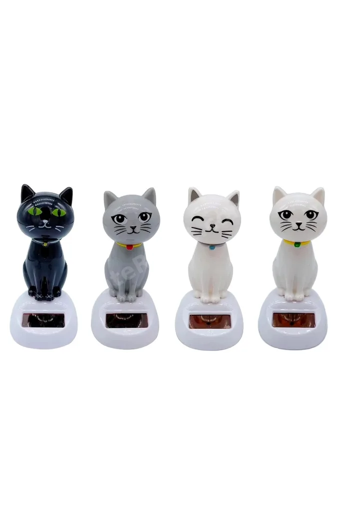 BUĞZ GÜNEŞ ENERJİLİ SALLANAN KEDİ FİGÜRÜ